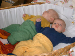 Jonte und Theda im Stubenwagen